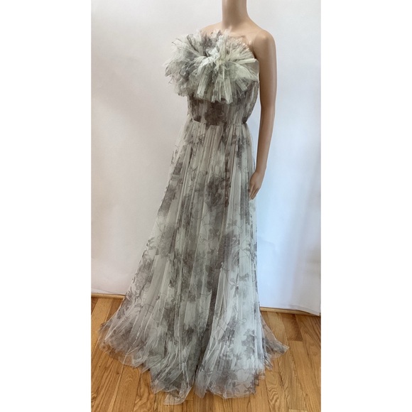 JASON WU COLLECTION OZABU FLORAL STRAPLESS TULLE GOWN - Picture 4 of 8